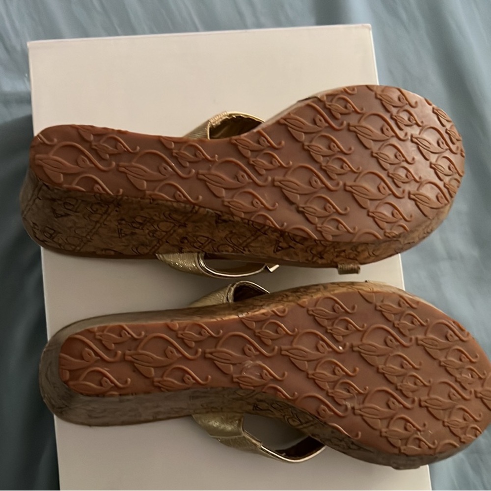 Baby phat sandals platform gold